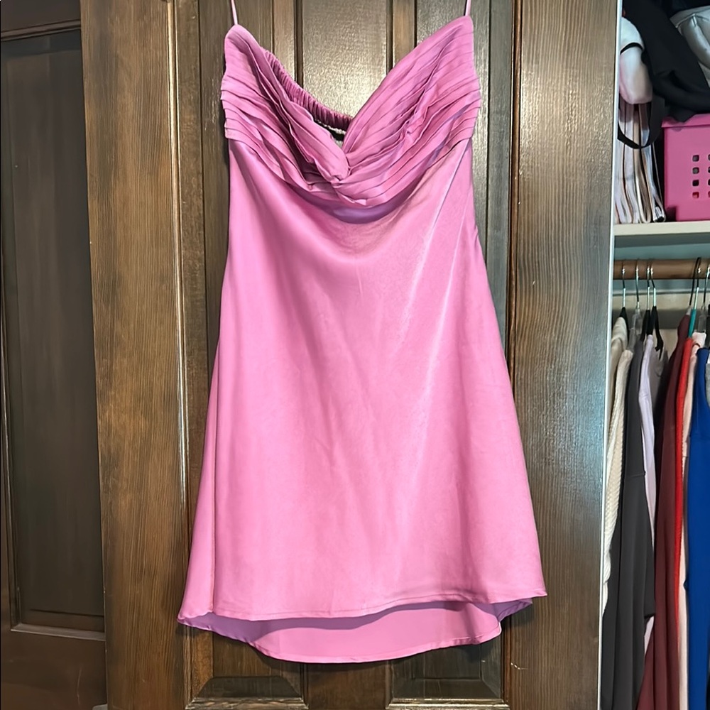 Pink Cowl Neck Sleeveless Sundress